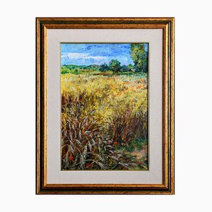 Cornfields - Original Oil on Canvas by Luciano Sacco 1990s