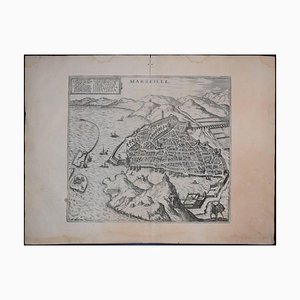 Marseille, Antike Karte von '' Civitates Orbis Terrarum '' 1575