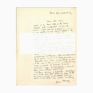Letra firmada original de André Masson - años 40 - Surrealism 1949