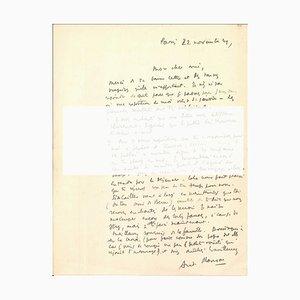 Original Signed Letter by André Masson - 1940s - Surrealism 1949