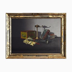 Still life with objects - 1970s - Oil on Canvas - Modern 1973