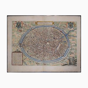 Bruges, Carte Antique de ''Civitates Orbis Terrarum'' - Eau-forte - Old Master 1575