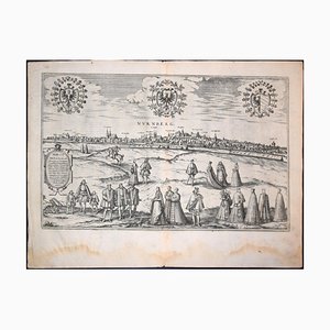 Norimberga, carta antica di '' Civitates Orbis Terrarum '' - 1572-1617 1572-1617