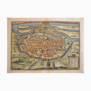 Metz, Antike Karte von '' Civitates Orbis Terrarum '' - 1572-1617 1572-1617