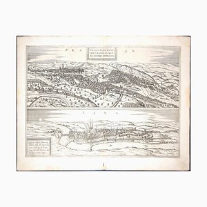 Prague and Egra, Antique Map from ''Civitates Orbis Terrarum'' - 1572-1617 1572-1617