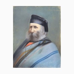 Retrato de Old Giuseppe Garibaldi - Tiza, carboncillo y pastel de aceite - 1880 1880