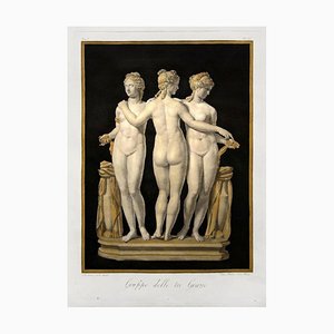 Group of the Three Graces - Etching by Pietro Bettelini After Bernardino Nocchi 1821