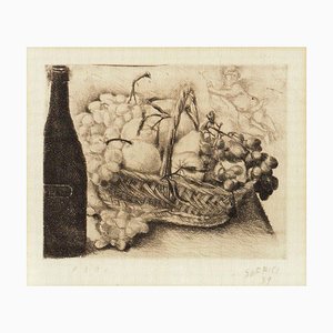 Sin título, Still Life - Original Etching and Drypoint de A. Soffici - 1939 1939