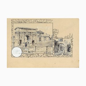 Settimio Severo Triumphbogen - Original China Tuschezeichnung von A. Terzi - 1899 1899