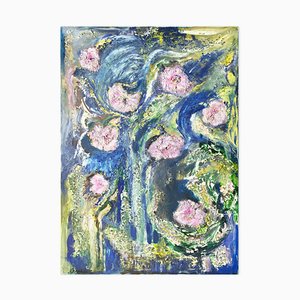 Fleurs Rose - Huile sur Toile par Laura D'Andrea - 2010s 2010s