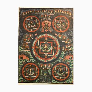 Buddha Mudra Mandala - tibetische Vintage Thangka - frühes 20. Jahrhundert frühes 20. Jahrhundert