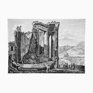Altra Veduta del Tempio della Sibilla ... - Gravure à l'Eau-Forte originale par L. Rossini - 1826 1826