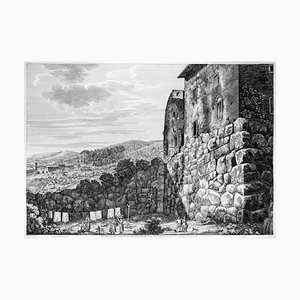 Avanzi delle grandi Mura ciclopee ... - Incisione originale di L. Rossini - 1825 1825