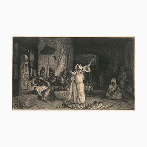 Danseuse Orientale - Original b/w Etching by Charles Courtry - 1880s 1880s