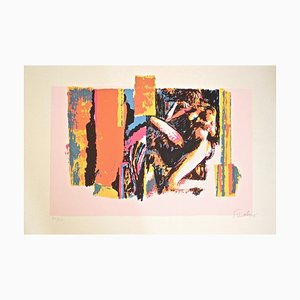 Nude Lying Model - Original Screen Print by Nicola Simbari - 1976