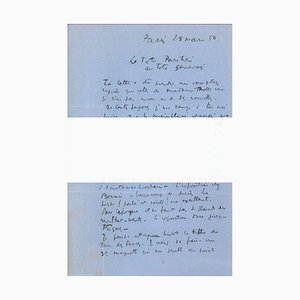 Original Signed Letter by André Masson - 1950 - Surrealism 1950