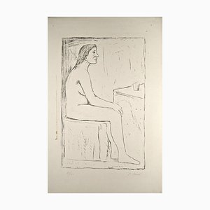 Lithographie Seated Nude - Original par Carlo Carrà - 1920 ca. 1920 ca.