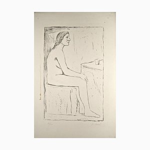 Sitzender Akt - Original Lithographie von Carlo Carrà - um 1920 Ca. 1920