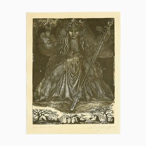 Acquaforte Samson, the Judge - Original di Ernst Fuchs - anni '60