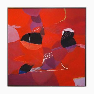 Composizione rossa - Olio su tela di Marcello Avenali - anni '70