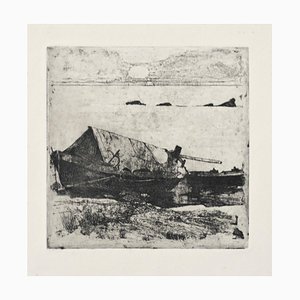 Boats - Original Etching by Giovanni Fattori - 1895 ca. 1895 ca.