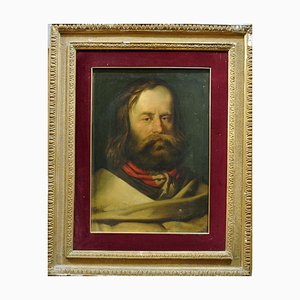 Portrait de Jeune Giuseppe Garibaldi - Huile sur Toile 19ème Siècle 19ème Siècle