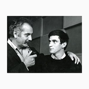 Retrato de Georges Brassens con Georges Chelon - Foto vintage - años 60