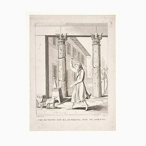 Italian Proverb - Original Etching - Late 19th Century Late 19th Century