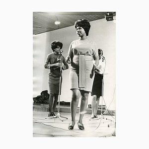 Portrait d'Aretha Franklin - Photo Vintage N & B - 1960s 1960s