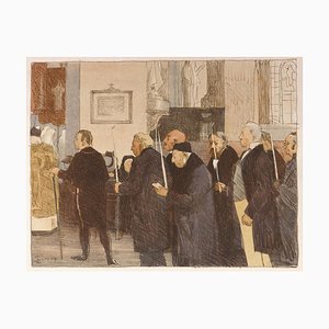 Les Marguillers - Original Lithograph by L- J. Simon in the Early 20th Century Early 20th Century