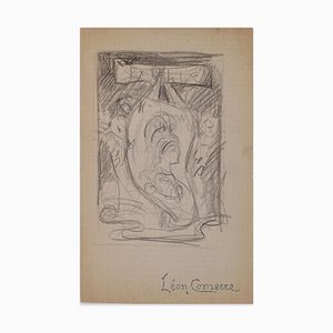 Study for Ex-Libris - Original Pencil Drawing by F. Comerre - Late 19th Century Late 19th Century