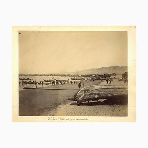 Chefoo Trade Harbour - Ancient Albumen Print 1880/1900 1880/1890