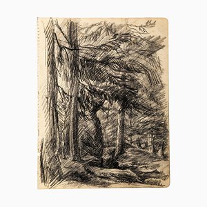 Wood - Original Charcoal Drawing by Jean Chapin - Early 1900 Early 1900