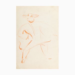 Knight Shape - Dibujo pastel original de French Master, principios del siglo XX, principios del siglo XX