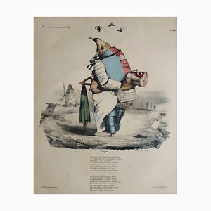 Enigme - Original Lithograph by J.J. Grandville - 1835 1835