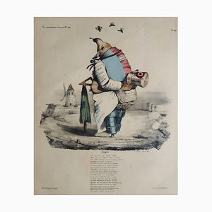 Lithographie Enigme - Original par JJ Grandville - 1835 1835