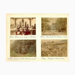 Vislumbres de los santuarios japoneses en Kyoto - Impresión antigua de albumen 1870/1890 1870/1890
