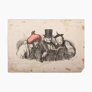 Lithographie Originale des Charges du Jour d'après H. Daumier - 1860 1868