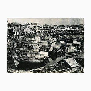 Ansicht des alten Hafens von Singapur - Vintage Fotografie 1930er Jahre