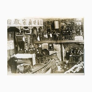 Conferencia en el teatro de Qiqihar (China) - Foto vintage 1939 1939
