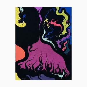 Litografía Flames - Original de Luigi Boille - 1971 1971