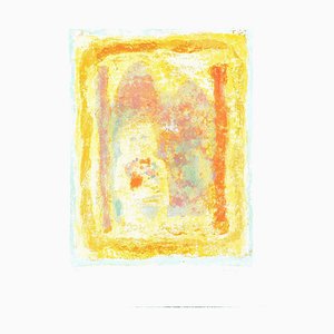 Girl with Flowers - Original Litograph by Sami Burhan - 1969 1969