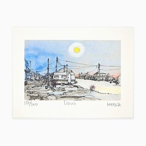 Lioni. Images from the Earthquake - Original Etching by Giuseppe Megna - 1985 1985
