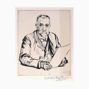 Portrait d'un Homme - Gravure à l'Eau-Forte et Pointe Sèche par CP Renouard - Début 1900 Début 20ème Siècle