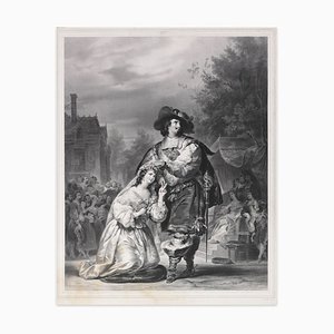 Le Mariage de Figaro - Litografía original de LS Marin-Lavigne - 1838 1838