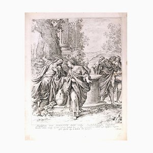 Christ and the Samaritan Woman - Original Etching After Annibale Carracci - 1669 1669