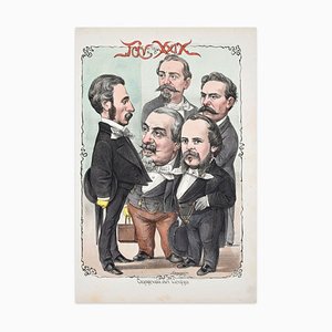 Onorevoli Del Centro - Litografia di A. Maganaro - 1872 1872