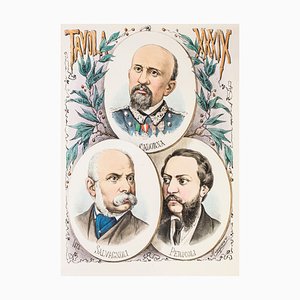 Three Politicians - Original Lithograph by A. Maganaro - 1873 1873