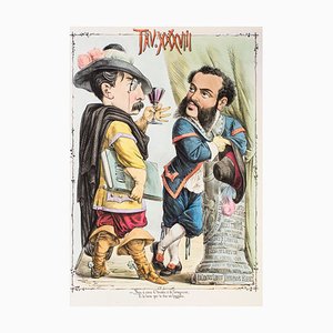 Due Parole a Quattr'occhi - Original Lithograph by Antonio Mangano - 1870s 1870s