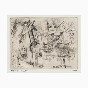 Aguafuerte de Paul Klee - Grabado Original de Sergio Barletta - 1960 1960